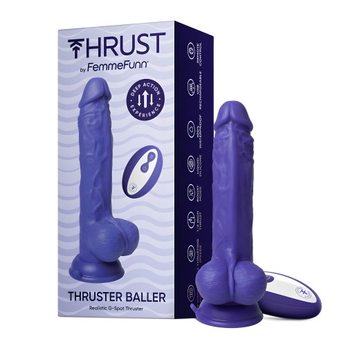 Thruster Baller Vibrating Dildo - Dark Purple