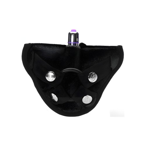 Tantus Arnés Vibrante de Terciopelo - Negro