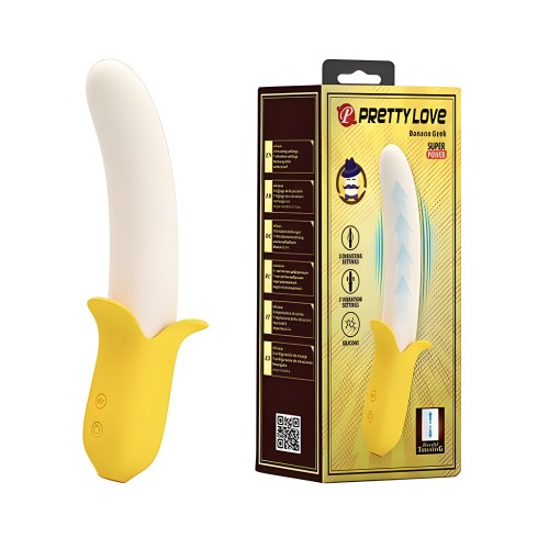 Pretty Love Banana Geek Vibrador con Movimiento Amarillo