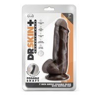 Compra Dildo Posable Gordo Dr. Skin Plus con Testículos 7 In. Chocolate Online