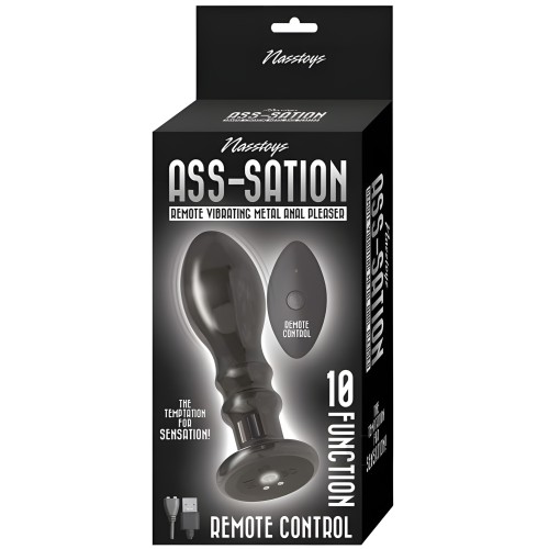Ass-sation Control Remoto Vibrante Metal Anal Pleaser Negro