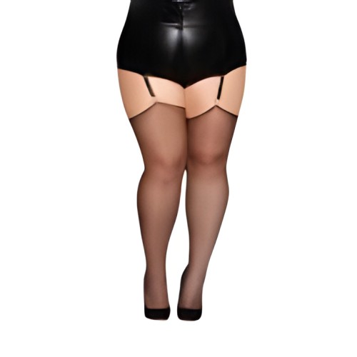 Silky Sheer Thigh Highs Black Q/s
