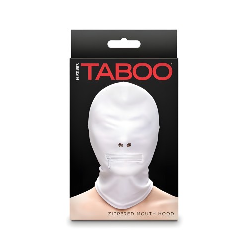 Capucha con Boca con Cremallera Hustler Taboo Blanca