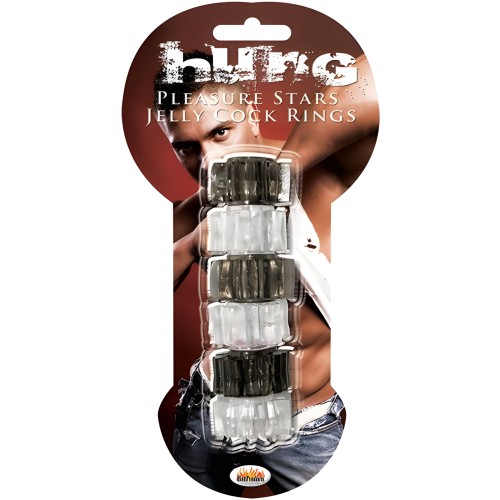 Hung Pleasure Stars Jelly Cock Rings 6 Pack