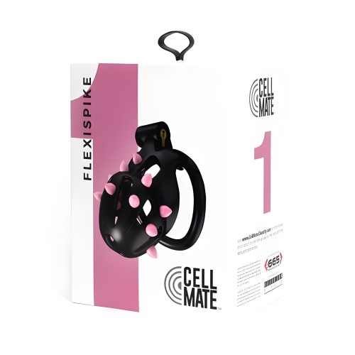Sport Fucker Cellmate Flexispike Chastity Cage - Size 1 Black/pink