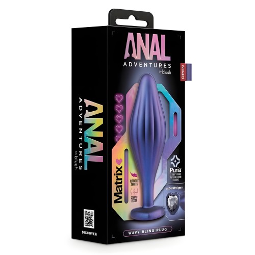 Anal Adv Matrix Wavy Bling Plug Sapphire