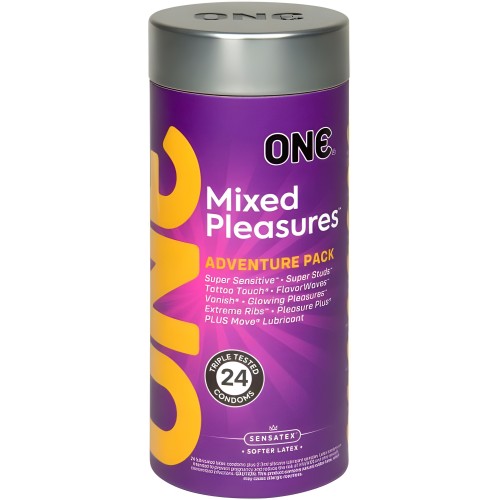 One Mixed Pleasures 24pk Condones de Látex