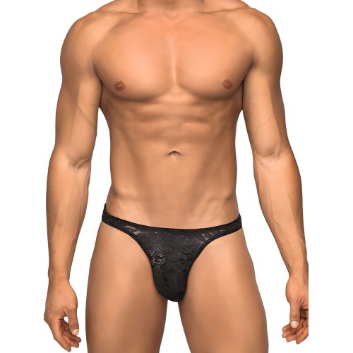 Male Power Bong Thong Stretch Lace Black Small/Medium