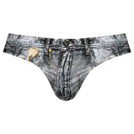 Women's Lingerie - Male Power Dirty Denim Thong Denim Print S/m