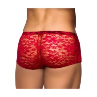 Ropa de Hombre - Male Power Mini Short de Encaje Rojo Pequeño