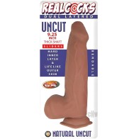 Realcocks Dildo Doble Capa Sin Cortar 9.25 Pulgadas Marrón