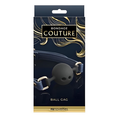 Gag de Bola Couture de Bondage - Azul de NS Novelties