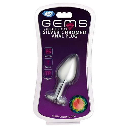 Plug Anal Cromado Plateado Cloud 9 Gems Mediano