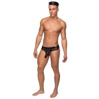 Male Power Hoser Hose Thong Black Lx
