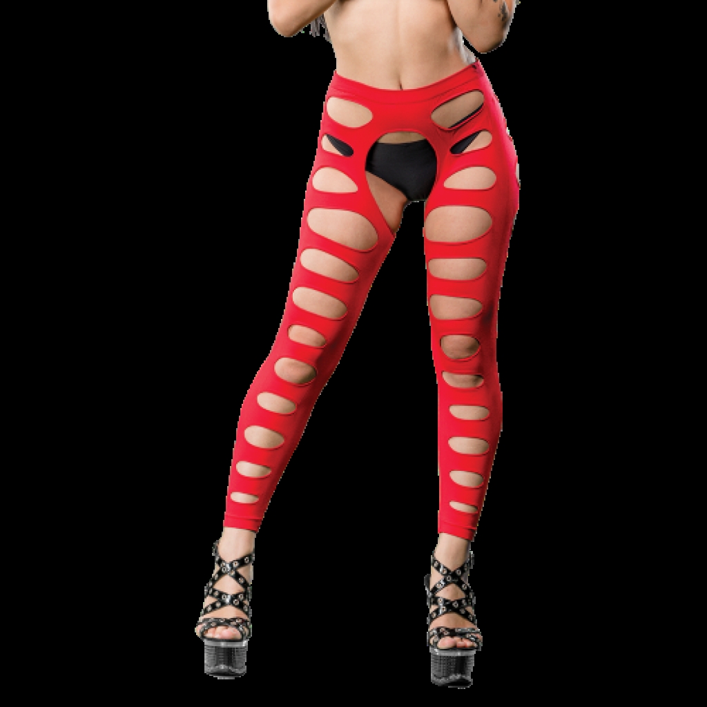 Naughty Girl Sexy Leggings Variegated Hole Red O/S - Beverly Hills Naughty Girl