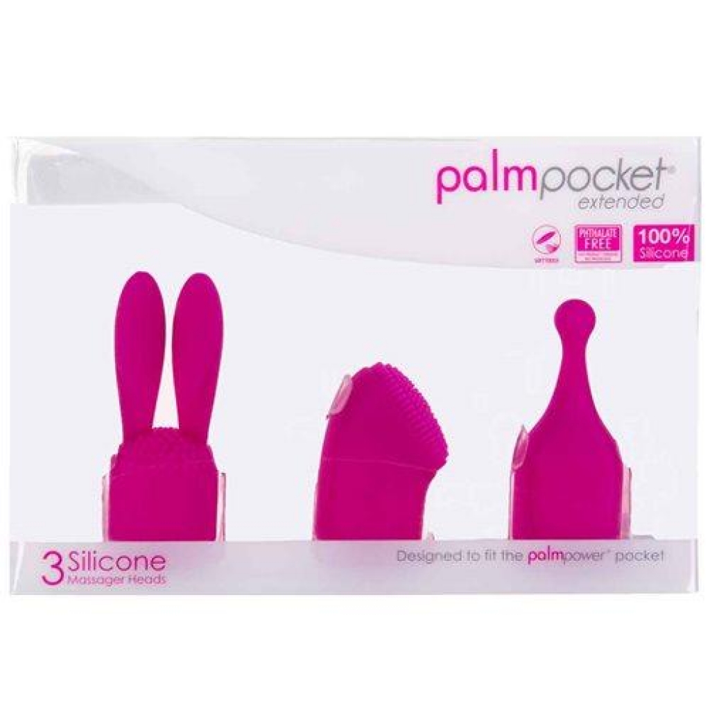 Palm Power Pocket Extended 3 Silicone Massager Heads - Bms Enterprises