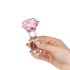 Pillow Talk Rosy Flower Glass Anal Plug Pink - Bms Enterprises