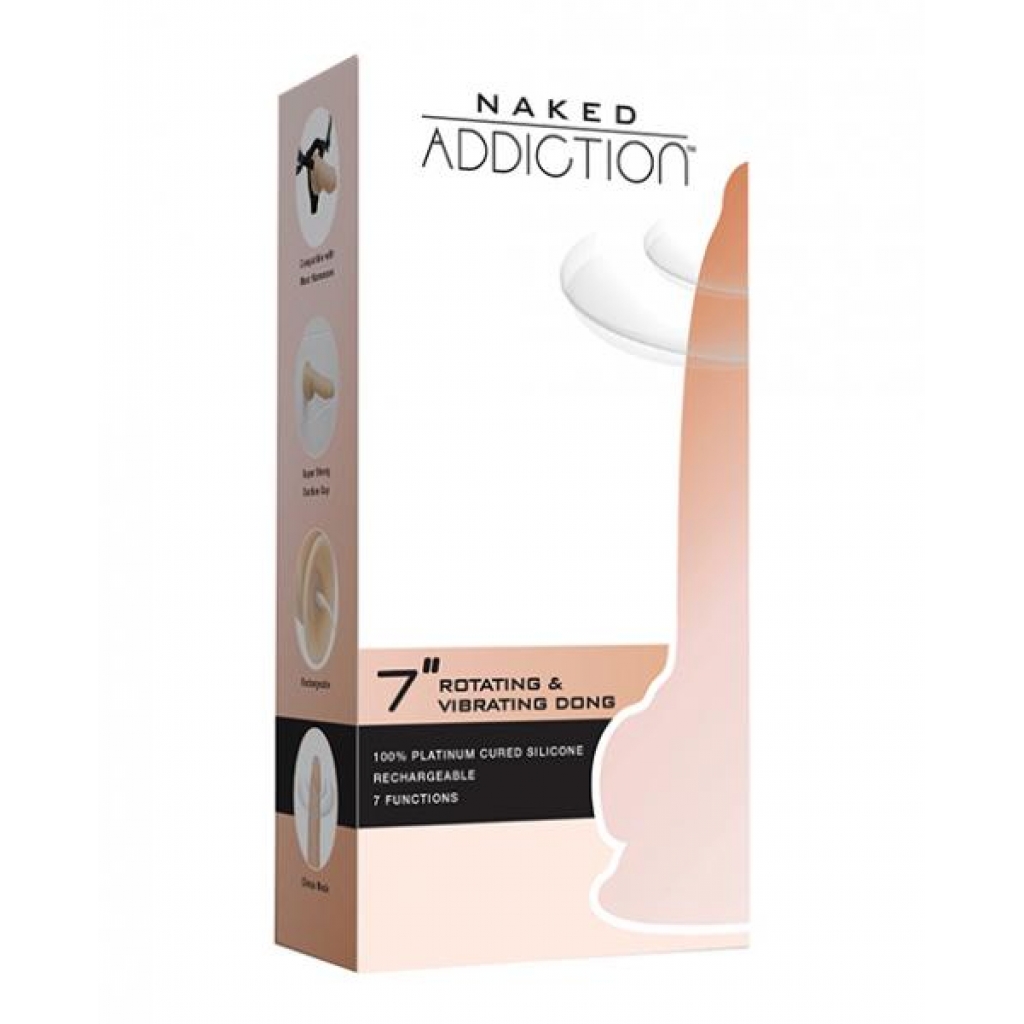 Naked Addiction 7in Rotating & Vibrating Dong - Bms Enterprises