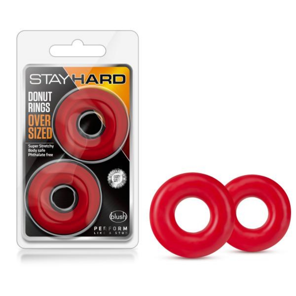 Stay Hard Donut Rings Red Oversized - Blush Novelties