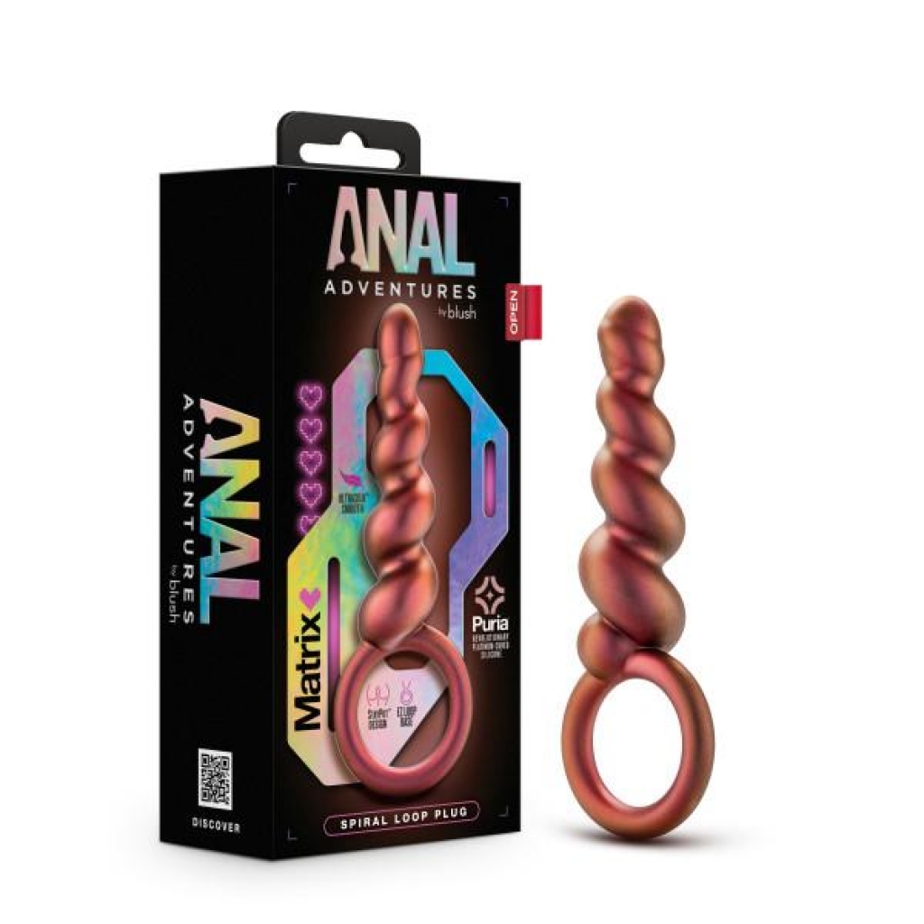 Anal Adventures Matrix Spiral Loop Plug Copper - Blush Novelties