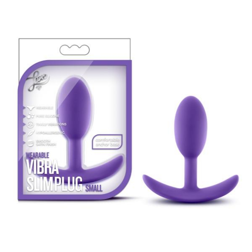 Luxe Wearable Vibra Slim Plug Small Purple - Blush Novelties