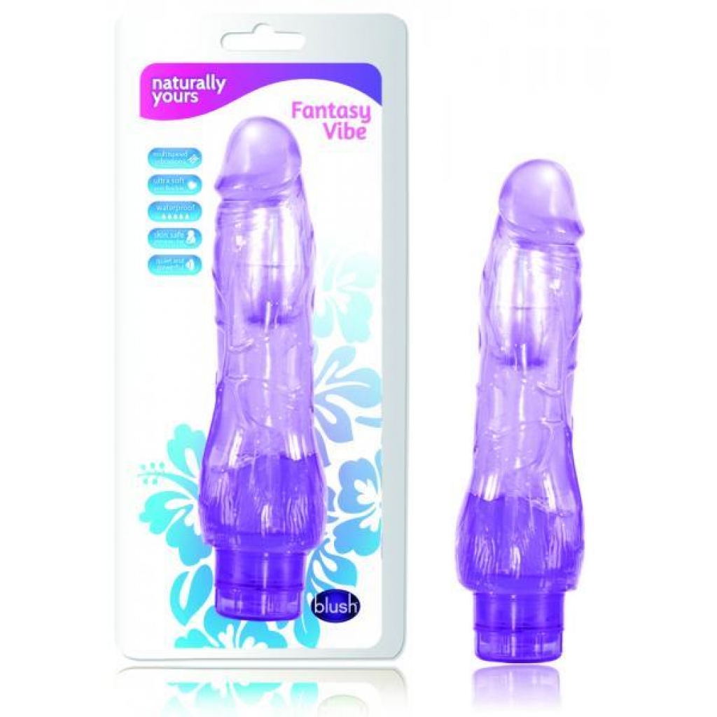 Fantasy Vibe 8.5 inches Vibrating Dildo Purple - Blush Novelties