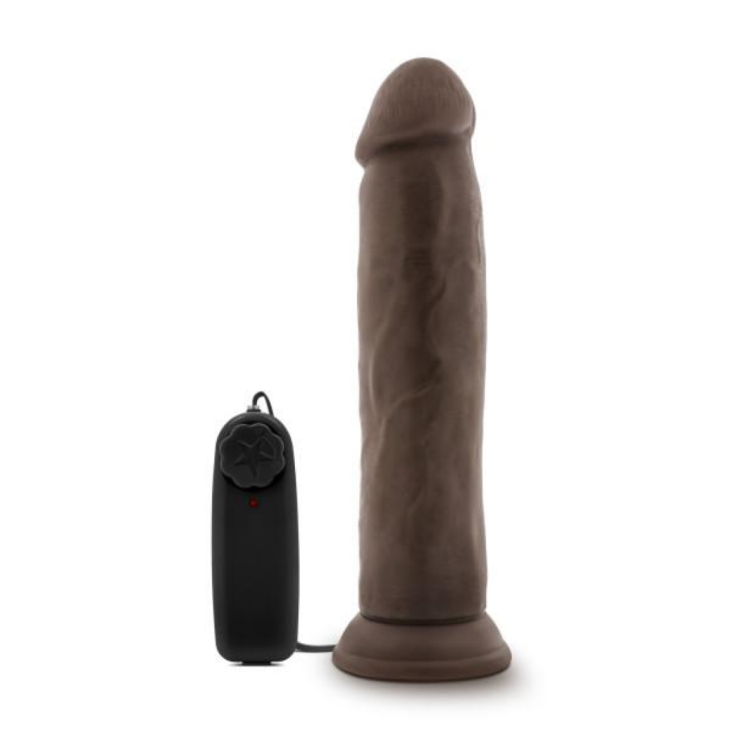 Dr. Skin Dr. Throb 9.5 inches Vibrating Cock Suction Cup Brown - Blush Novelties