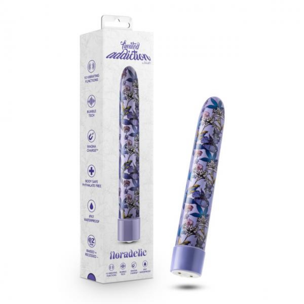 Limited Addiction Floradelic 7 In Rechargeable Vibe Purple - Blush Novelties