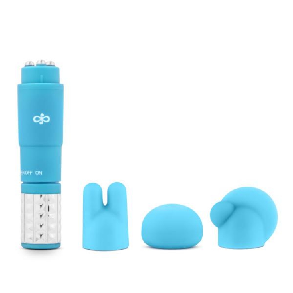 Revitalize Massage Kit with 3 Silicone Attachments Blue - Blush Novelties