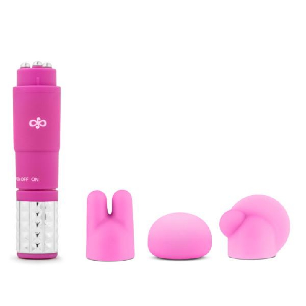 Rose Revitalize Massage Kit with 3 Silicone Attachments Pink - Blush Novelties
