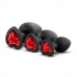 Bling Plugs Training Kit Black with Red Gems - Blush Novelties