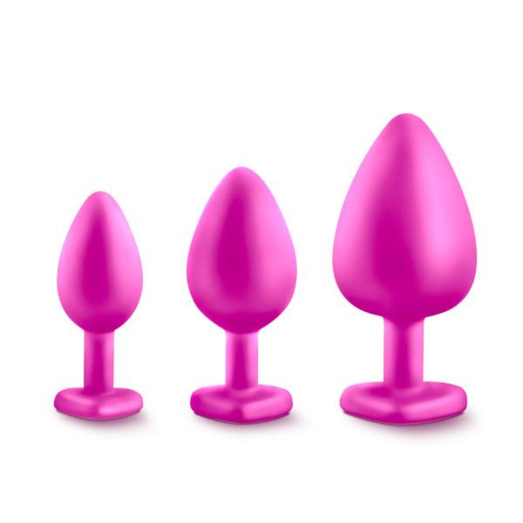 Bling Plugs Training Kit Pink with White Gems - Blush Novelties