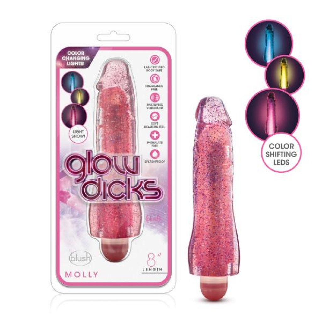 Glow Dicks Molly Glitter Vibrator Pink - Blush Novelties