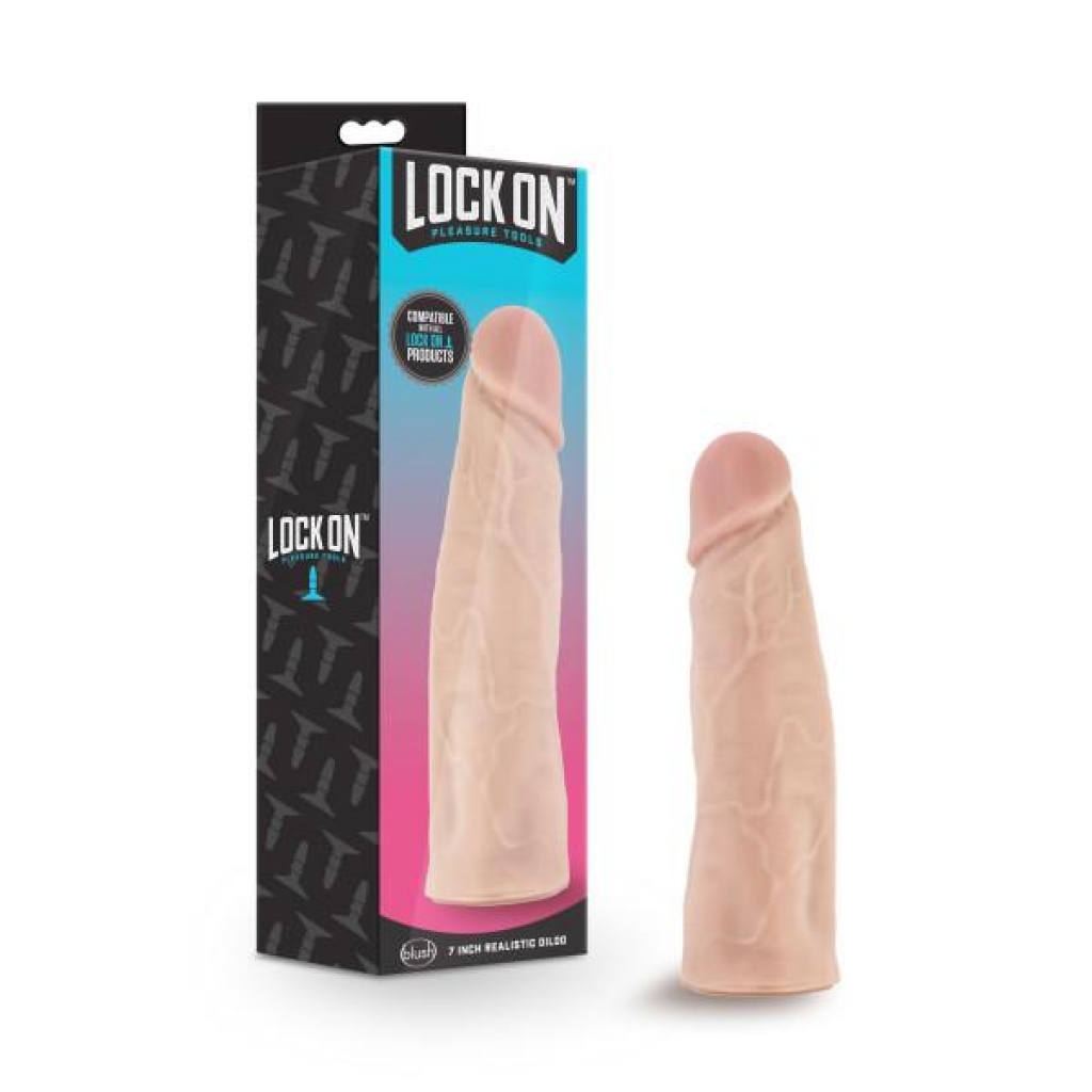 Lock On 7in Realistic Lock On Dildo Vanilla - Blush Novelties