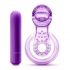 Lick It Vibrating Double Strap Cock Ring Purple - Blush Novelties