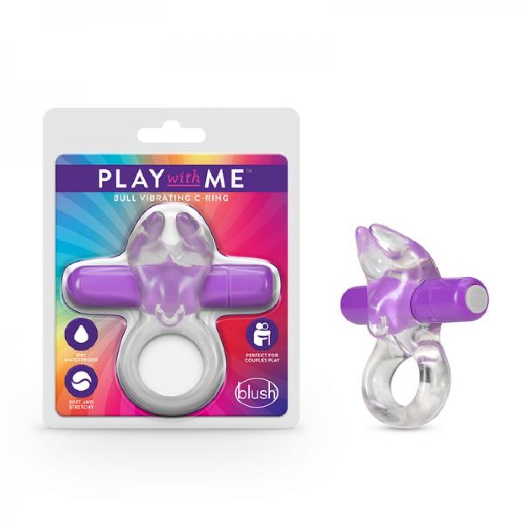 Play With Me Bull Vibrating C- Ring Purple - Blush Novelties
