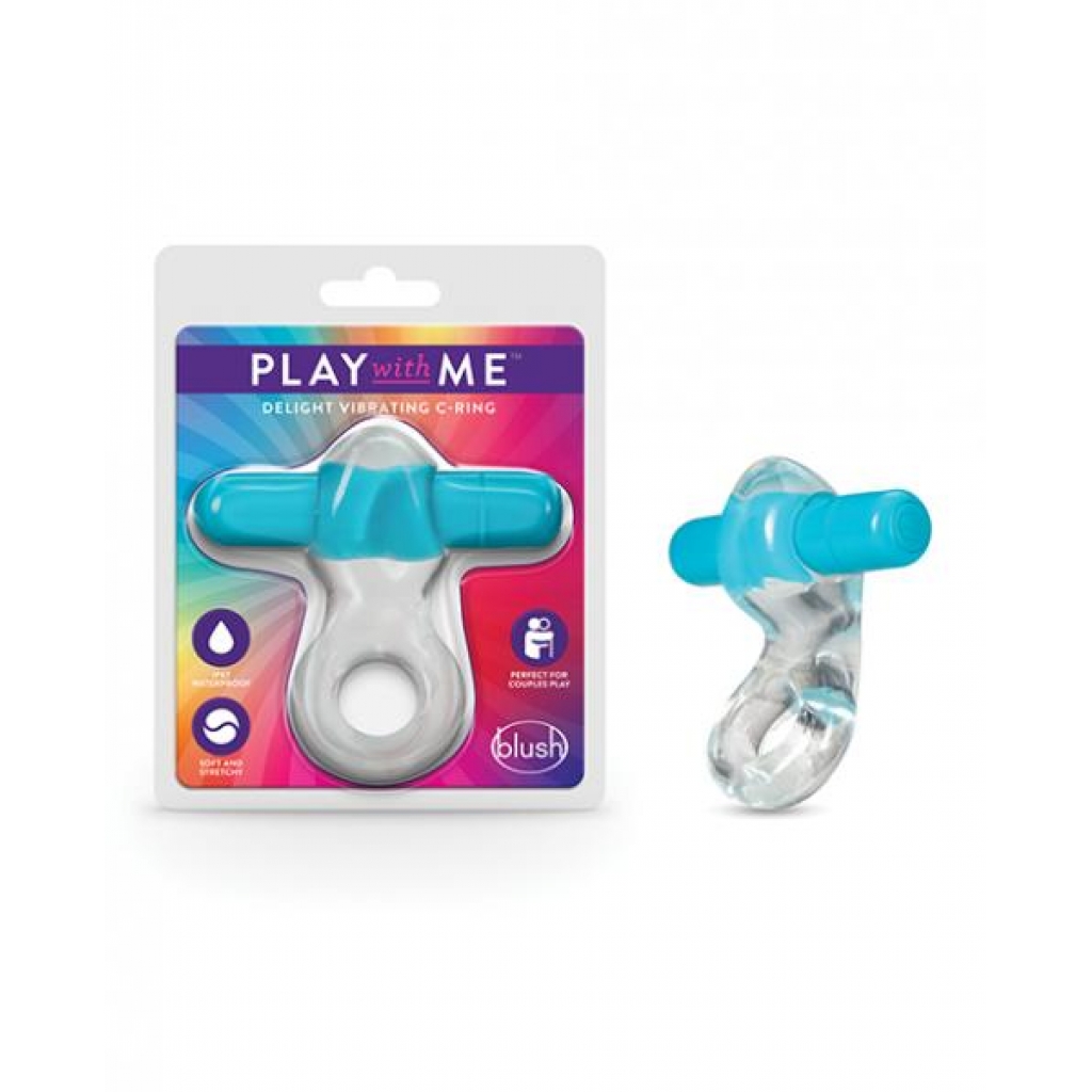 Play With Me Delight Vibrating C-ring Blue - Blush Novelties