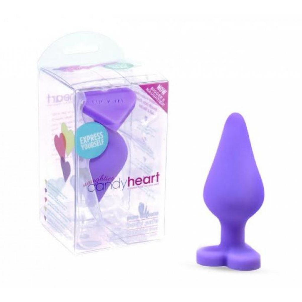 Naughtier Candy Heart Purple Butt Plug - Blush Novelties