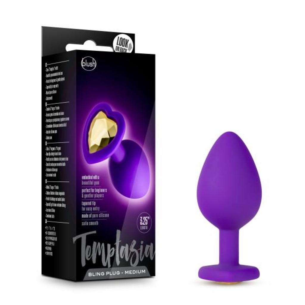 Temptasia Bling Plug Medium Purple - Blush Novelties
