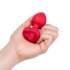 B Vibe Vibrating Heart Shaped Jewel Plug M/l Red (net) - B Vibe