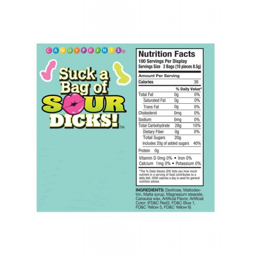 Suck A Bag Of Sour Dicks Display Of 100 - Little Genie