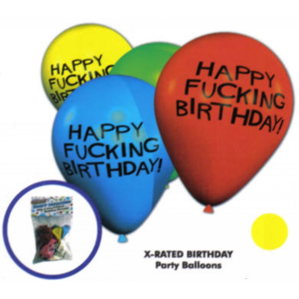 Happy Fucking Birthday 11in Balloons - 8 Per Pack - Candyprints Llc