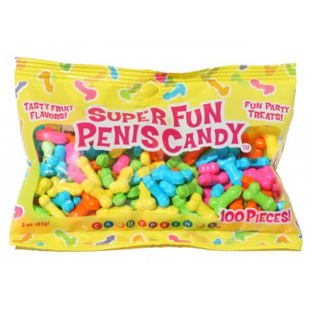 Super Fun Penis Candy 100 Pieces Fruit Flavors 3oz - Little Genie 