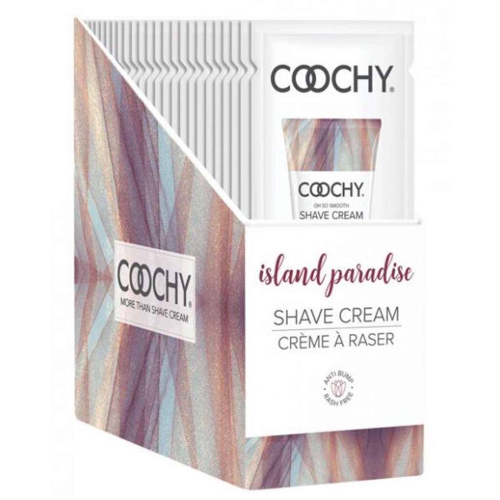 Coochy Shave Cream Island Paradise Foil 15ml 24pc Display - Classic Erotica