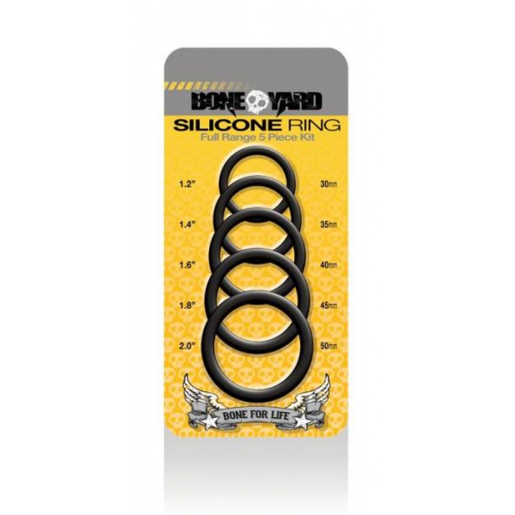 Boneyard Silicone Ring 5 Piece Kit Black - Rascal Toys