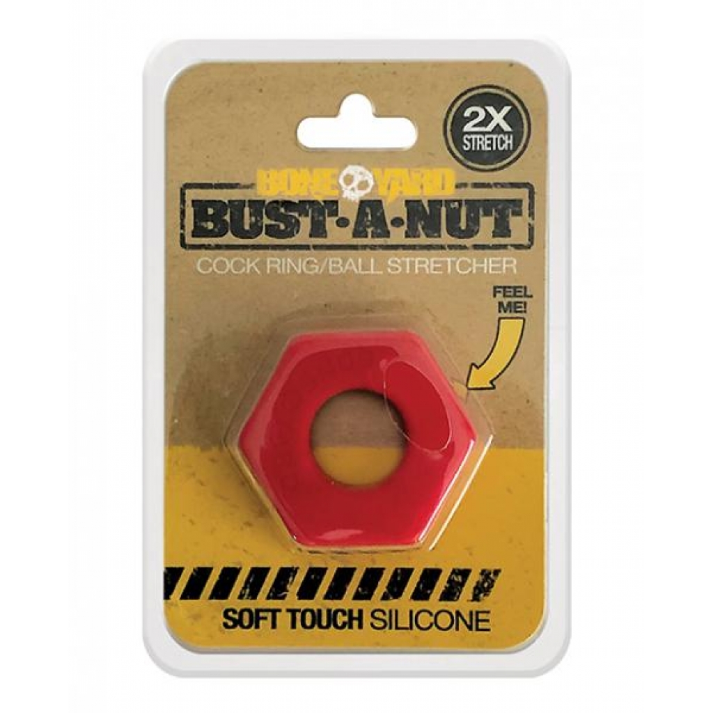 Boneyard Bust A Nut Cock Ring Red - Rascal Toys