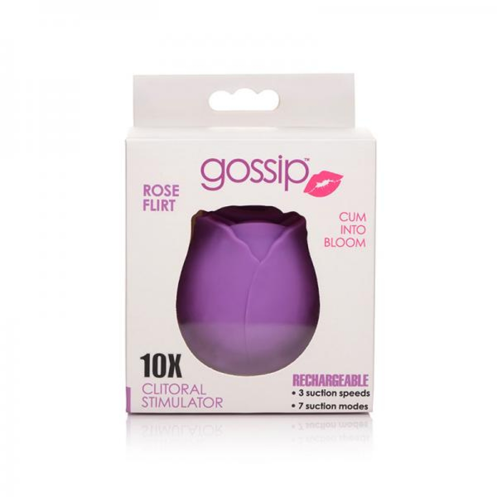 Gossip Rose 10x Silicone Clit Suction Stimulator Violet - Curve Novelties
