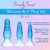Simply Sweet Silicone Butt Plug Set Blue - Curve Novelties