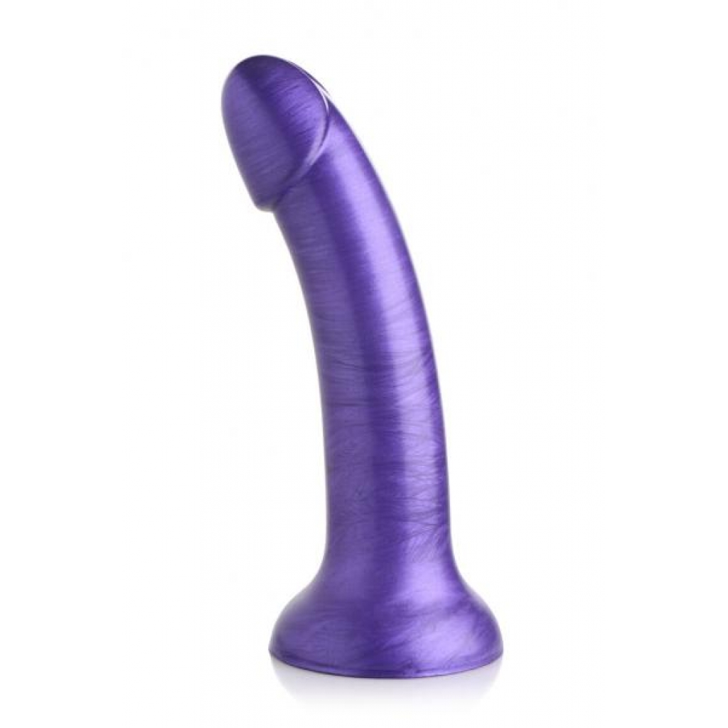 Simply Sweet 7 In Metallic Silicone Dildo Purple - Curve Novelties