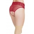 Crotchless Panty W/ Attached Garter Merlot O/s - Coquette Lingerie